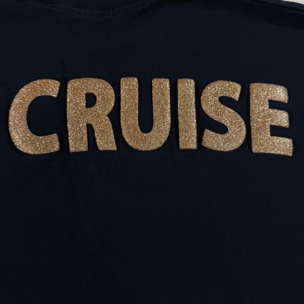 Disney Cruise Line Spirit Jersey Navy Blue Rose Gold Glitter Mickey Logo XS - Picture 9 of 10